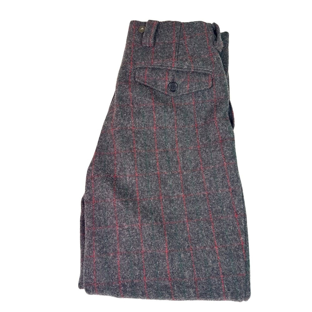 Vtg. Wooleich Malone Heavy Wool Hunting Pants Gray Red Trousers Size 30X32 Men’s